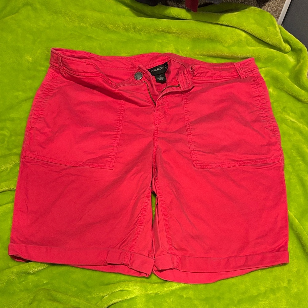 Lane Bryant Bright Pink Cargo Shorts